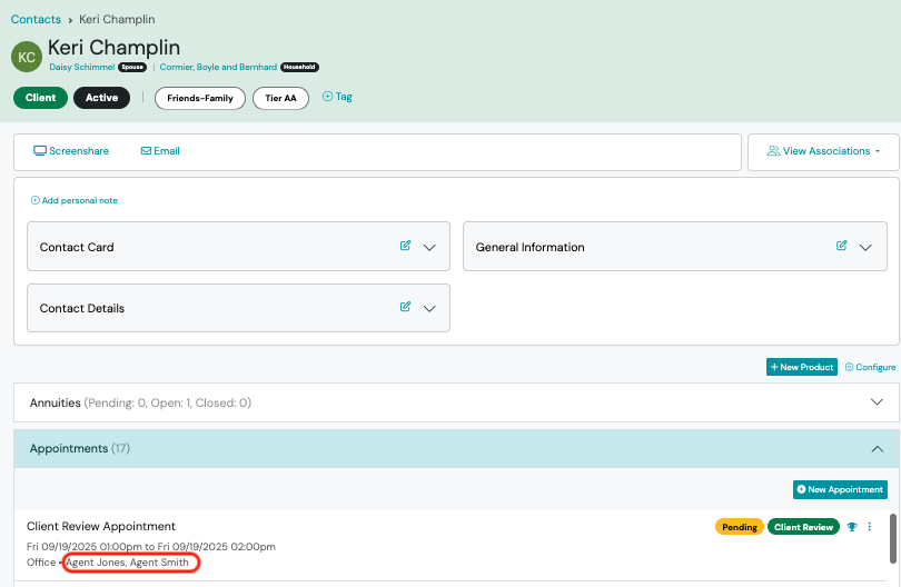 Screenshot: Adding Multiple Users to Appointments and Events
