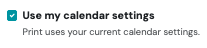 Screenshot: Use My Calendar Settings