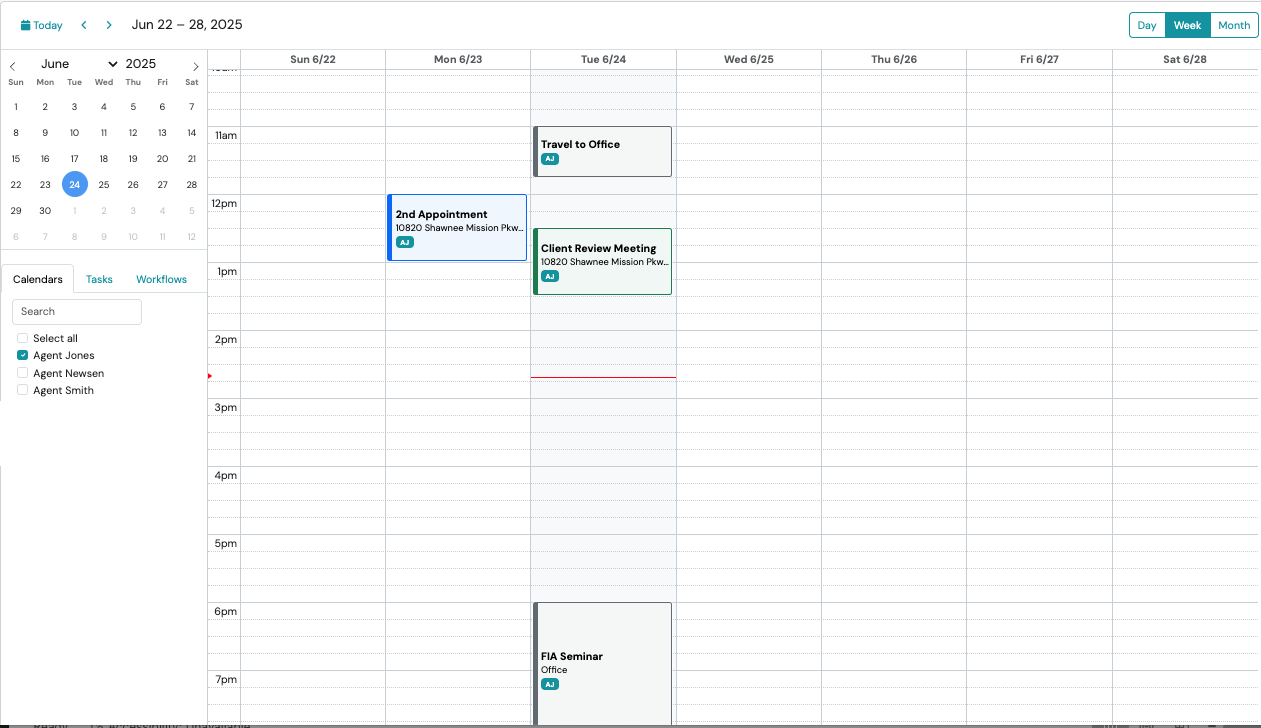 Screenshot: Week View