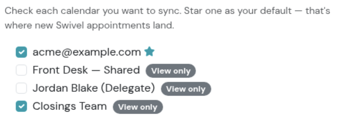 Screenshot: How to sync a Shared or Secondary Calendar
