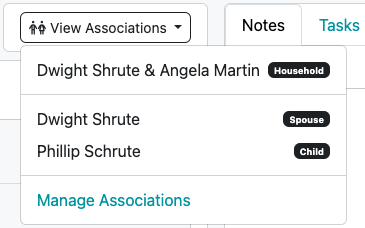 Screenshot: What is View Associations?