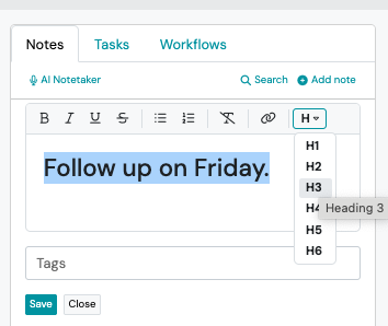 Screenshot: Change the Font Size