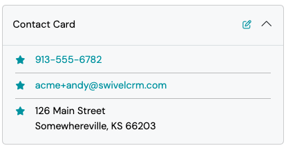 Screenshot: Contact Card