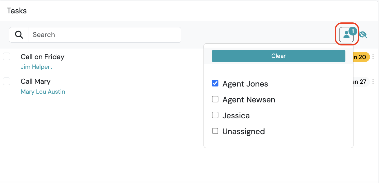 Screenshot: Task Widget
