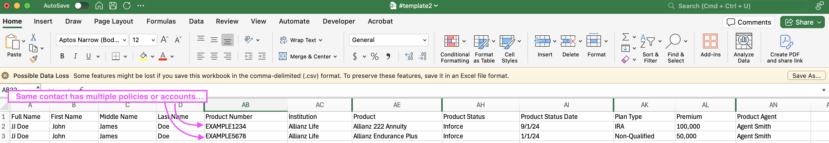 Screenshot: Is the Product Status field required on product imports?