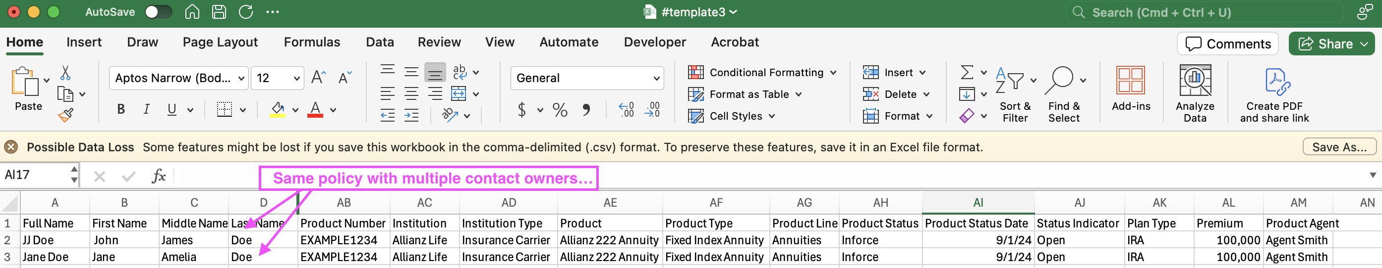 Screenshot: Is the Product Status field required on product imports?