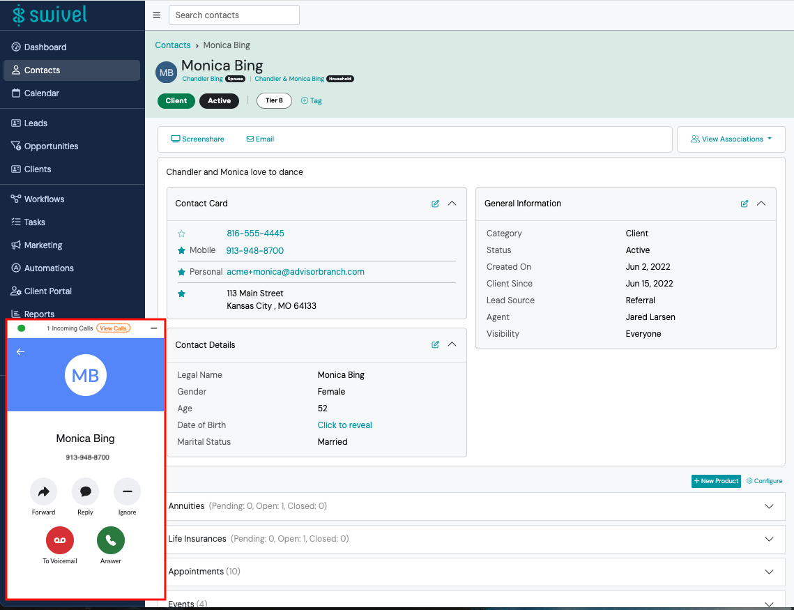 Screenshot: Integration Features