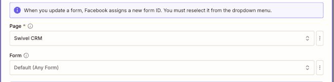 Screenshot: 4. Select Your Facebook Page and Form