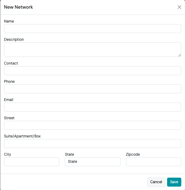 Screenshot: Creating a Network Account