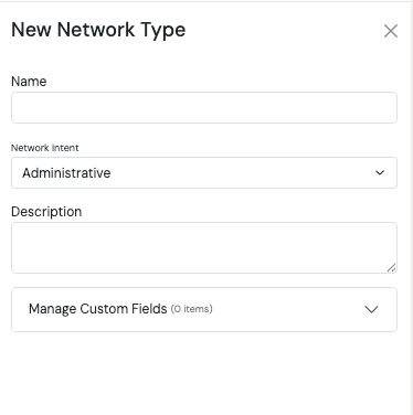 Screenshot: Configuring Network Types
