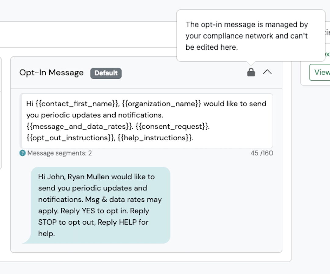 Screenshot: Archiving Services & Opt-In Messages: