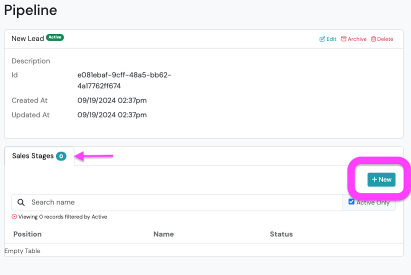 Screenshot: Step 2: Add Sales Stages