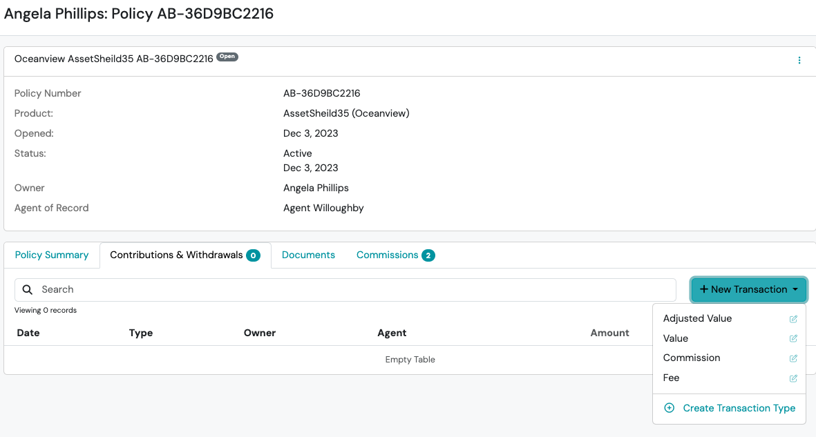 Screenshot: How do I add manage Contributions and Withdrawals