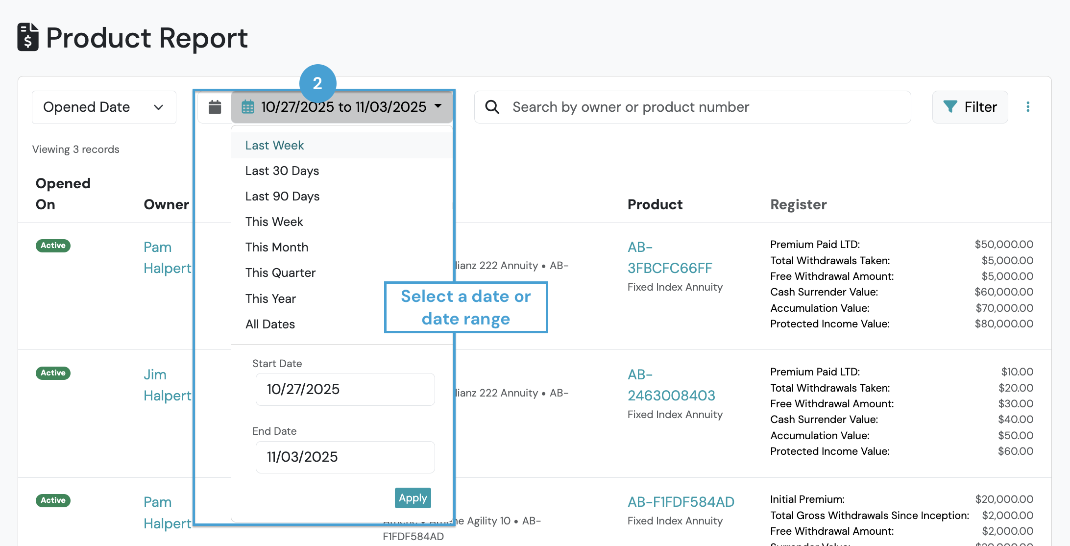 Screenshot: Why doesn't my export include all products?