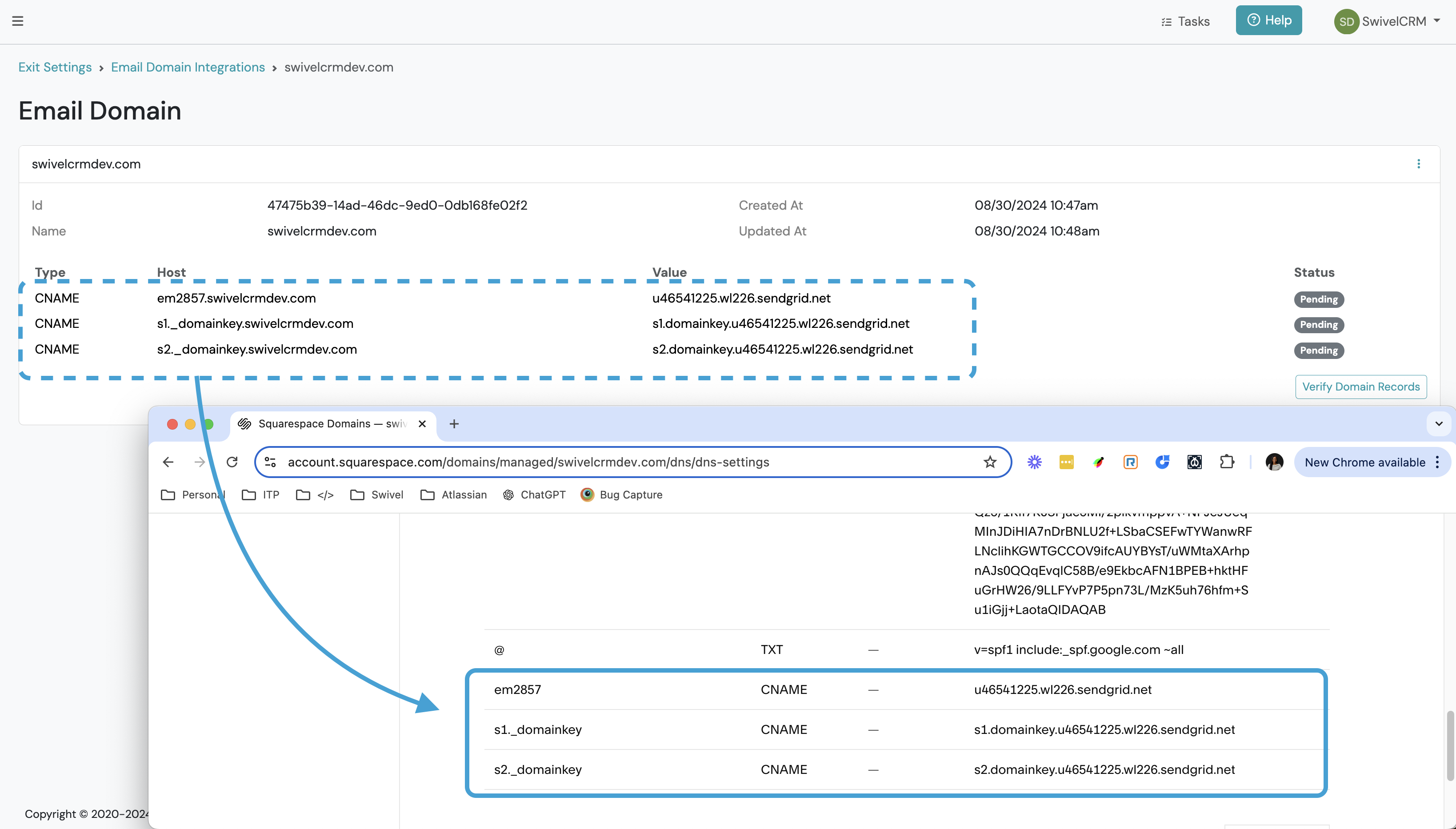 Screenshot: Add Your Email Domain