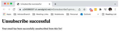 Screenshot: Do I need to add an Unsubscribe message?