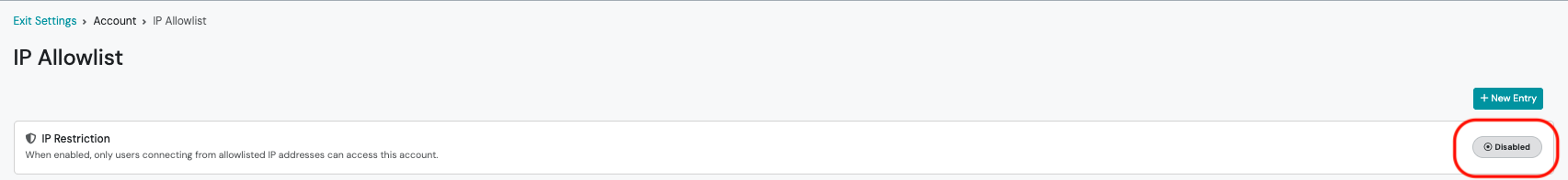 Screenshot: Step 1: Enable IP Restriction