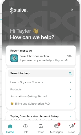Screenshot: How to use Swively