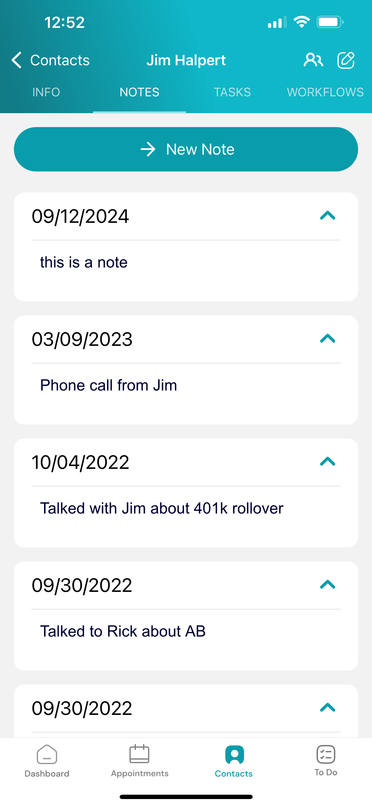 Screenshot: View & Manage Notes