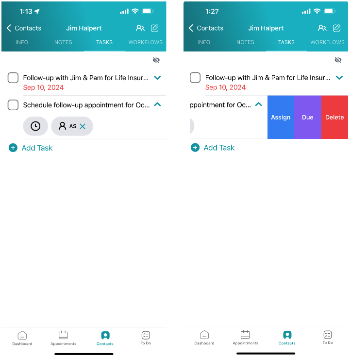 Screenshot: Add Task
