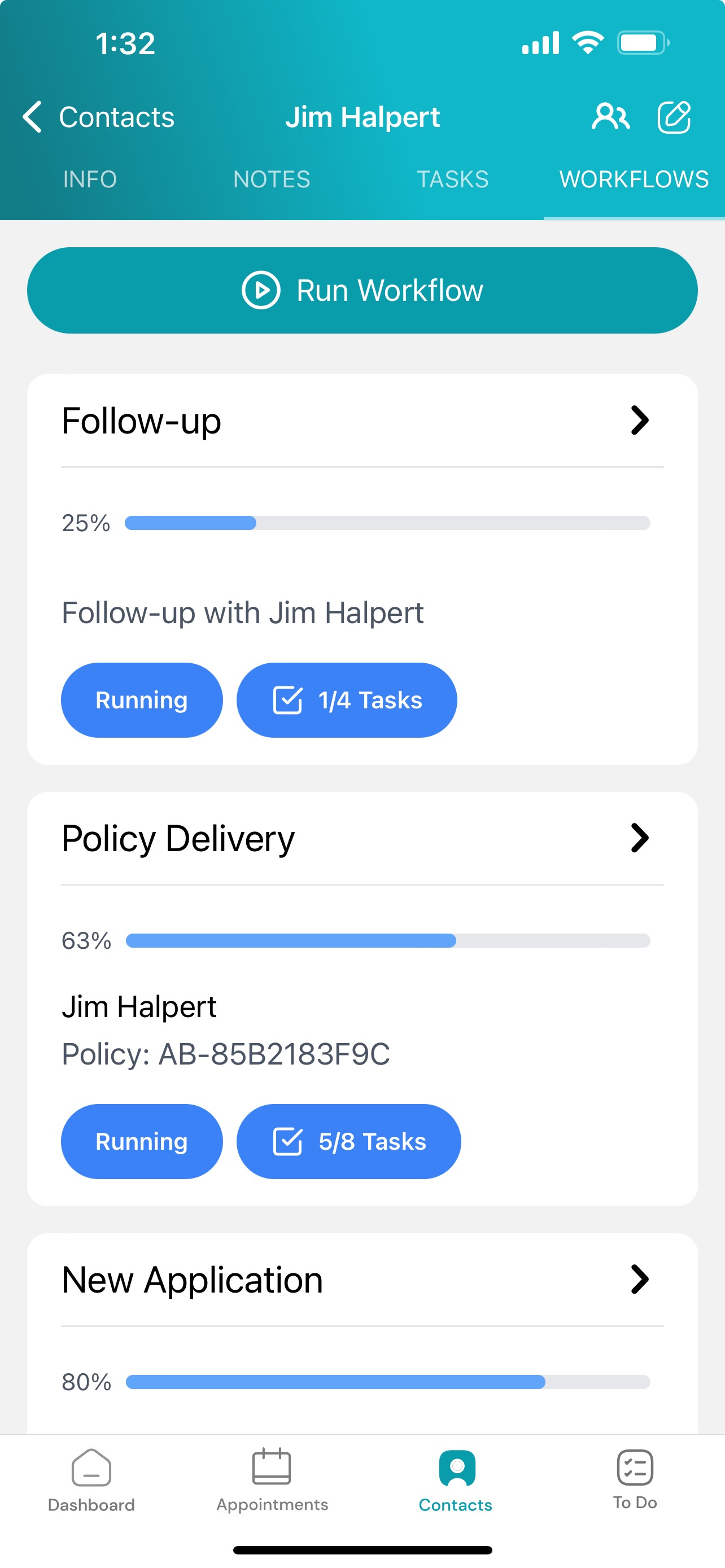 Screenshot: View & Manage Workflows