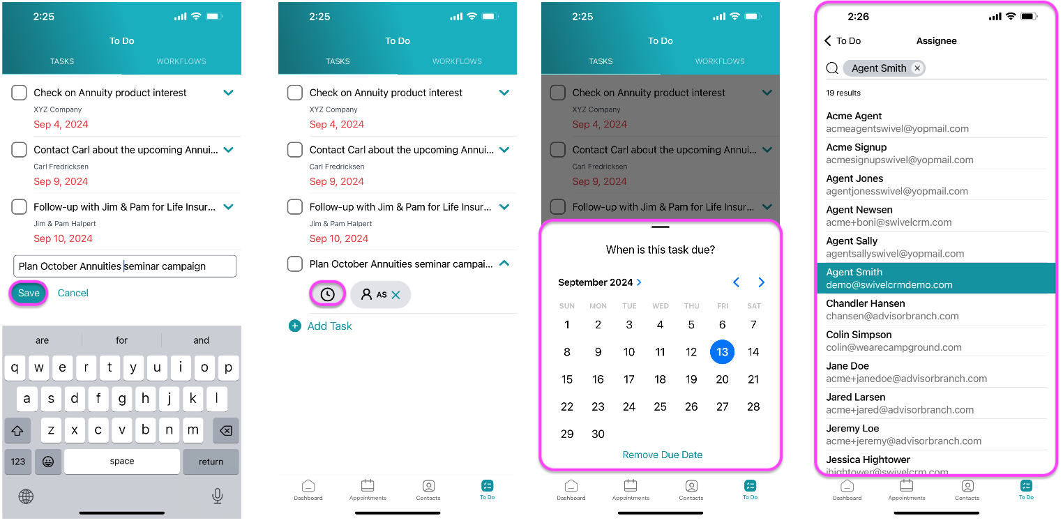 Screenshot: View & Manage Tasks