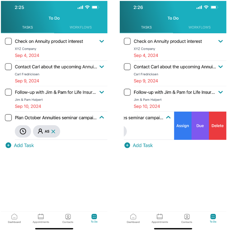 Screenshot: View & Manage Tasks