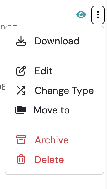 Screenshot: How do I change a document's Document Type?