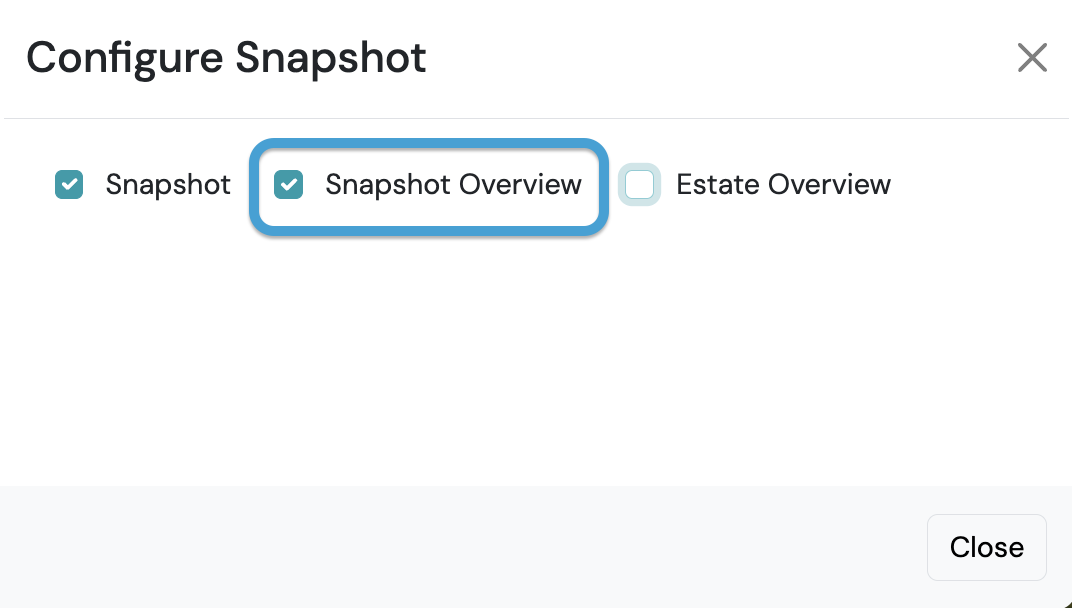 Screenshot: Snapshot Overview