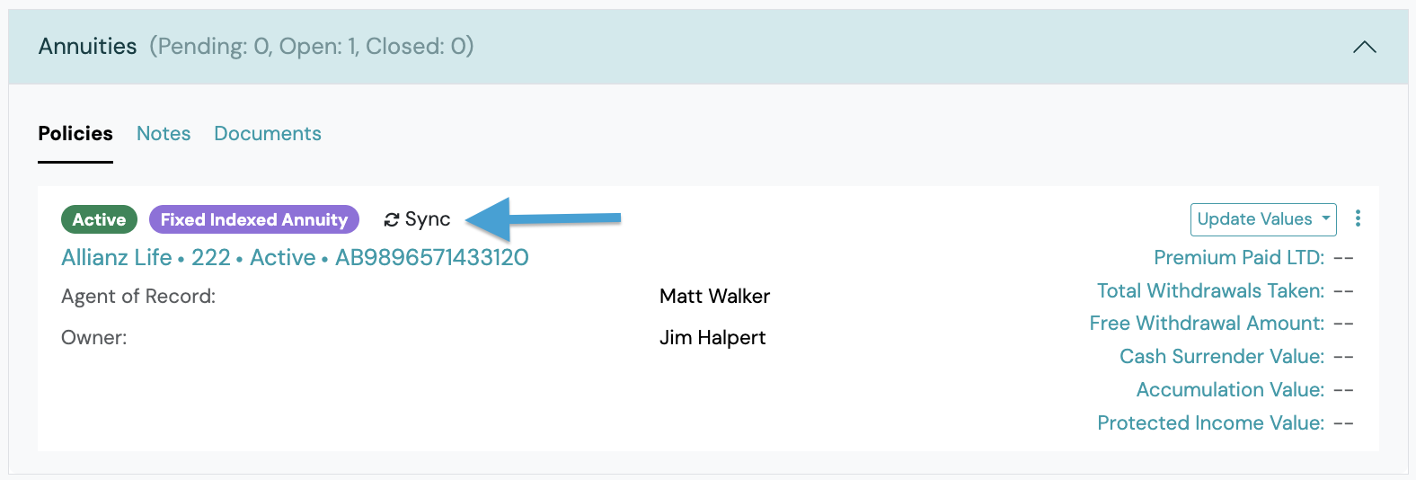 Screenshot: Force Sync from Contact Record