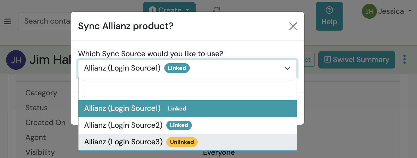 Screenshot: Force Sync from Contact Record