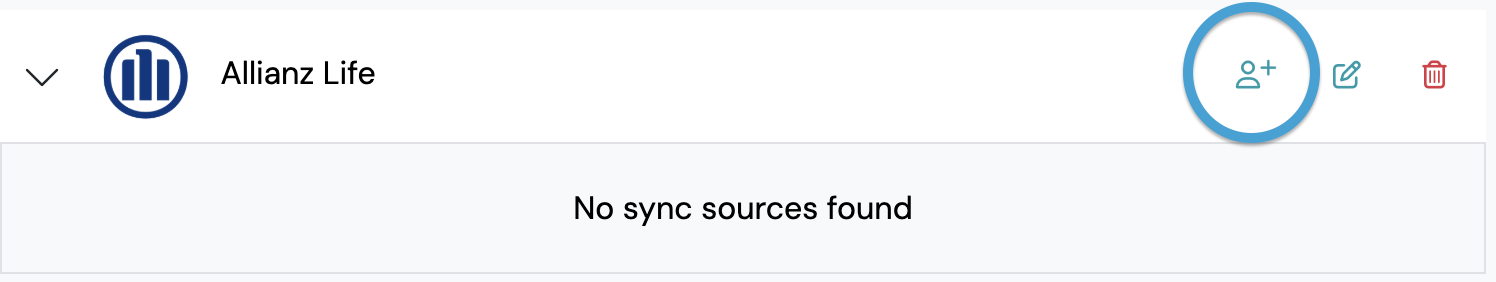 Screenshot: Step 2: Connect an Institution & Add a Login Source