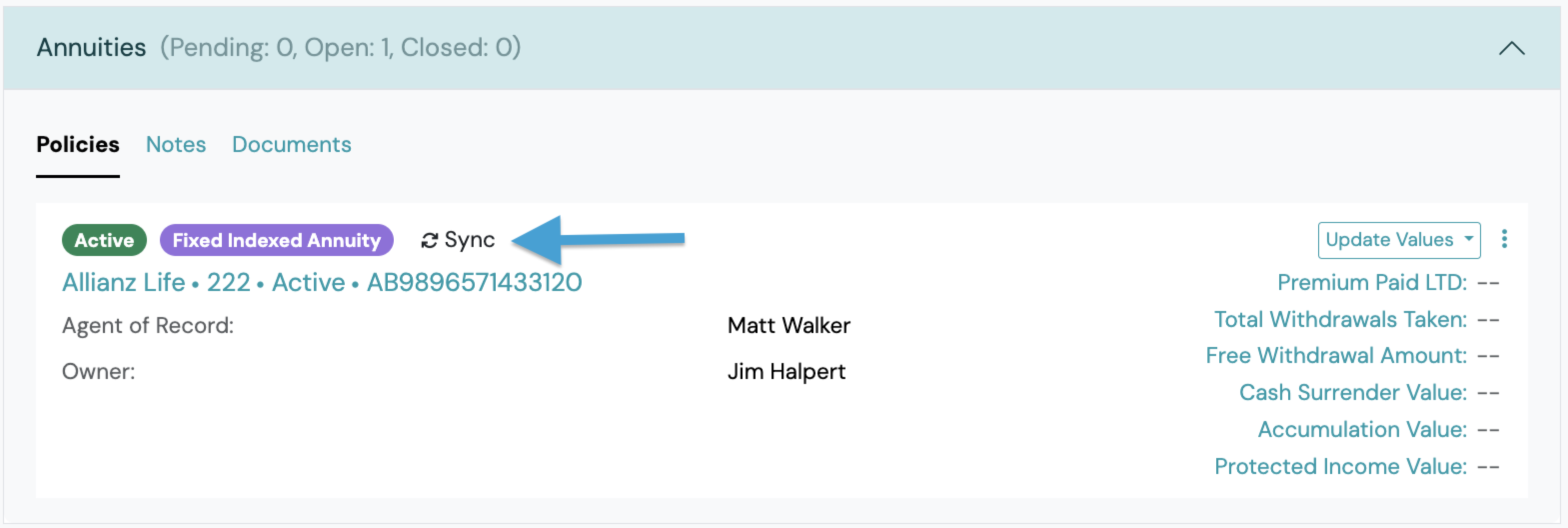 Screenshot: Step 4: Force Sync a Policy