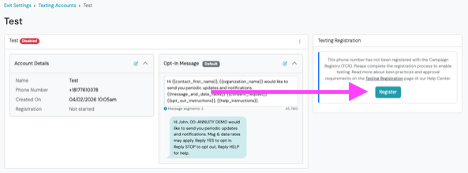 Screenshot: Step 2: Register