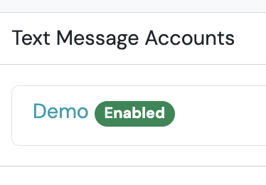 Screenshot: Text Registration Status
